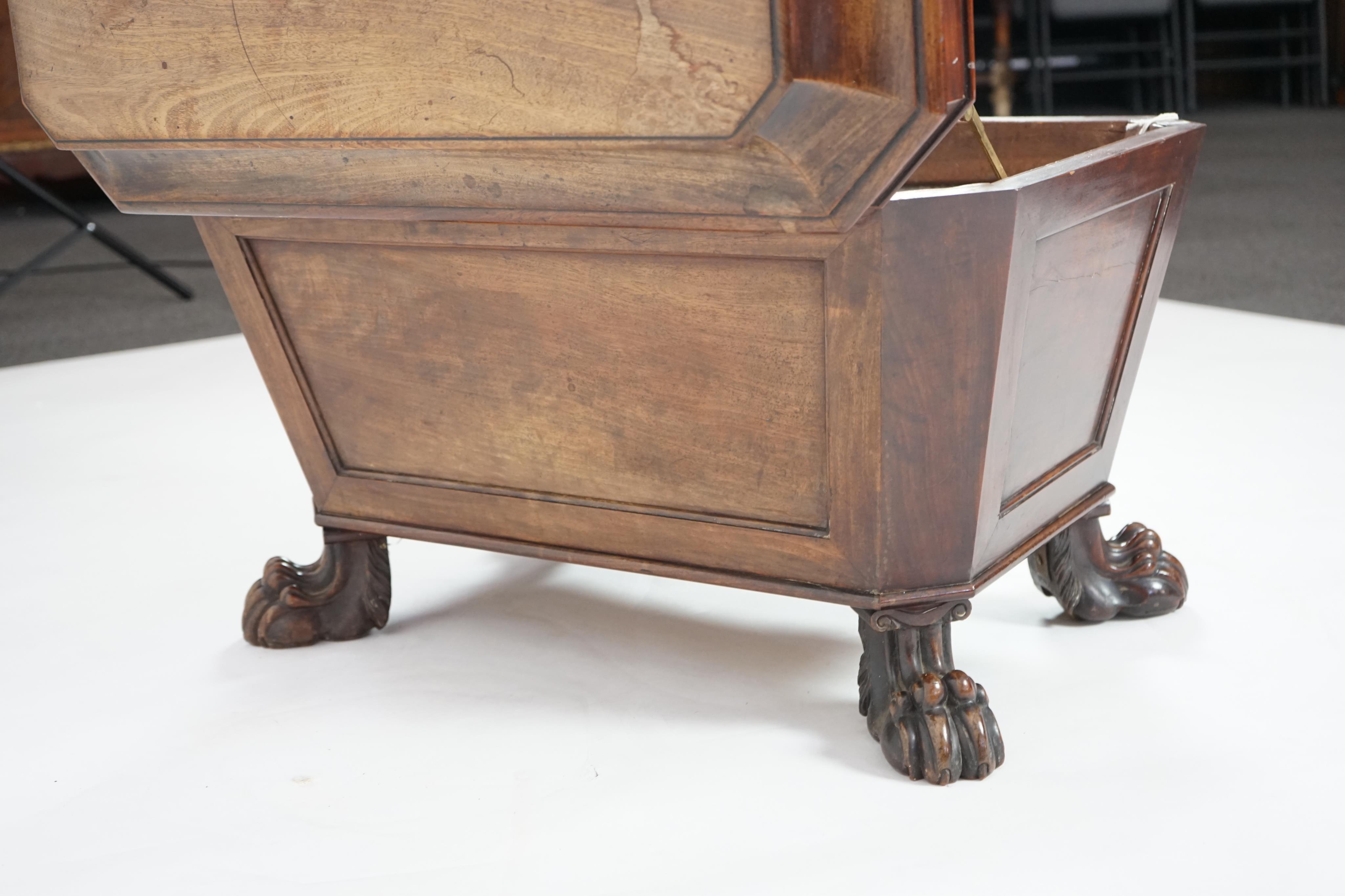 A Regency mahogany sarcophagus wine cooler